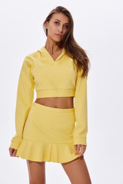 Фото Укороченное худи из джерси с объемным капюшоном (3)