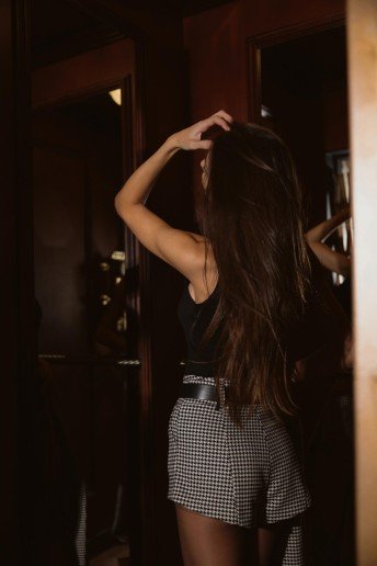 Фото Шорты укороченные гусиная лапка (2)