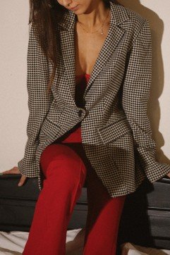 Фото Жакет приталенный гусиная лапка